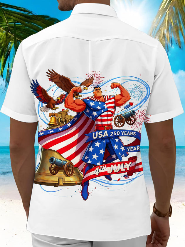 men's patriotic shirt back view