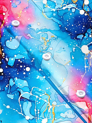 Art Watercolor Fluid Gradient Tie-Dye Men's Pocket Short Sleeve Shirts