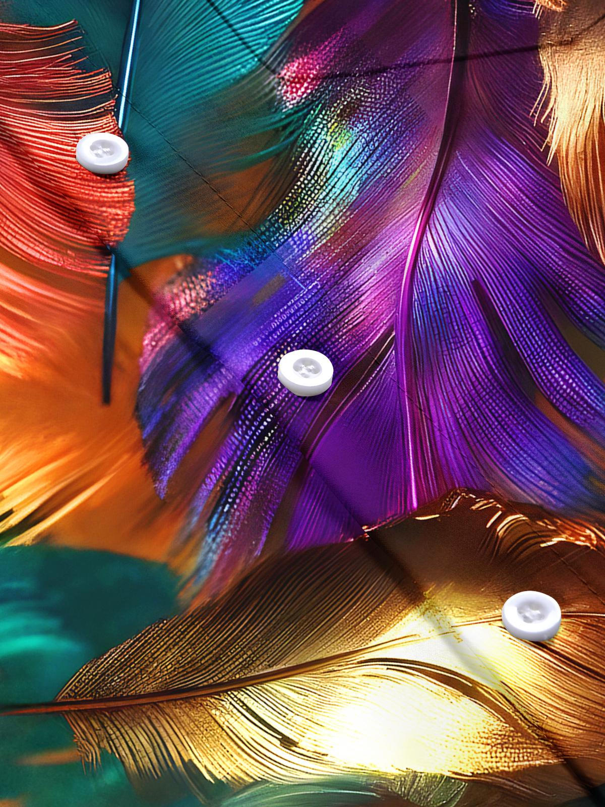 Animals Feathers Men's Pocket Short Sleeve Shirts