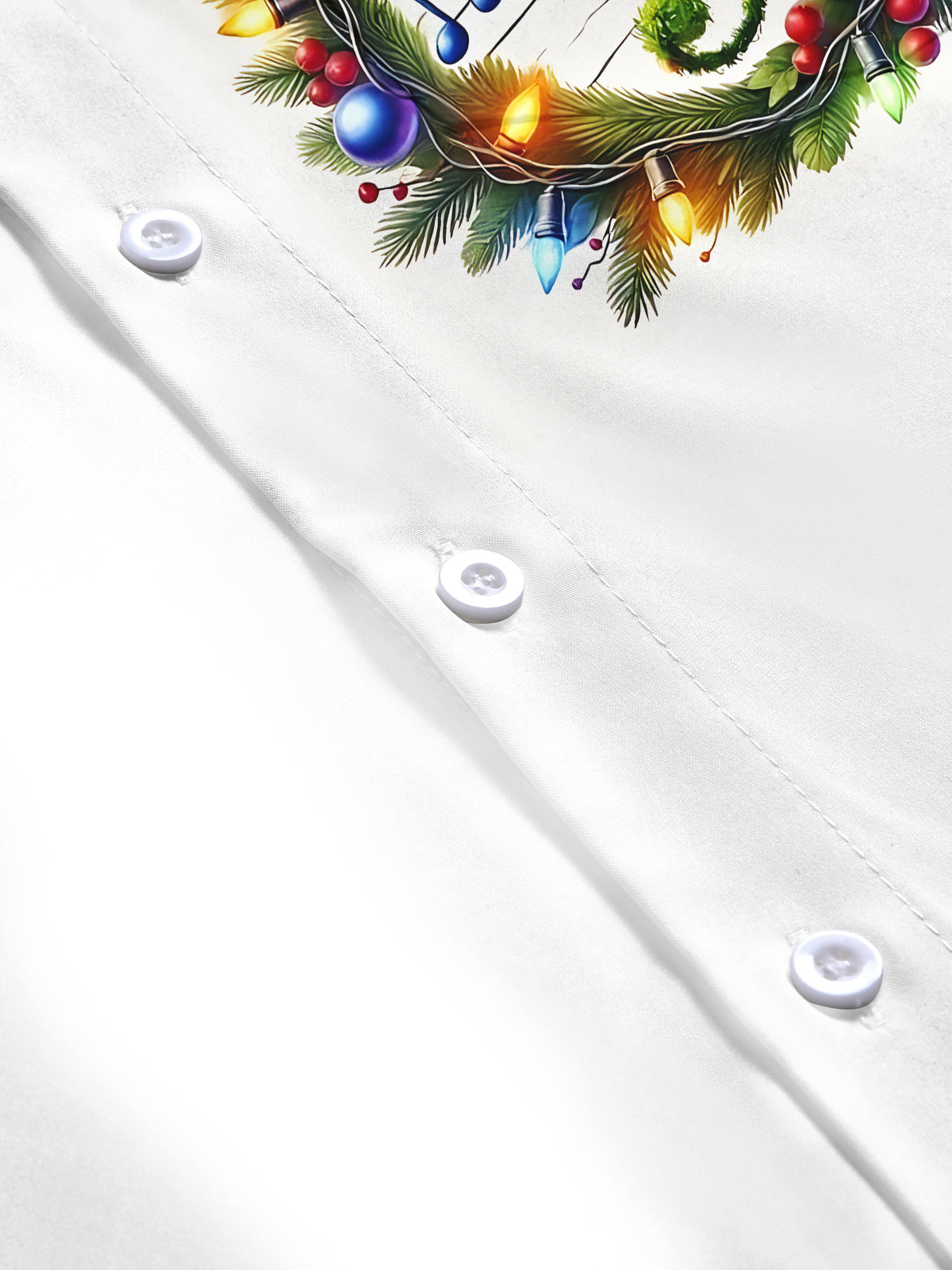 Christmas Note Print Men's Pocket Long Sleeve Shirts