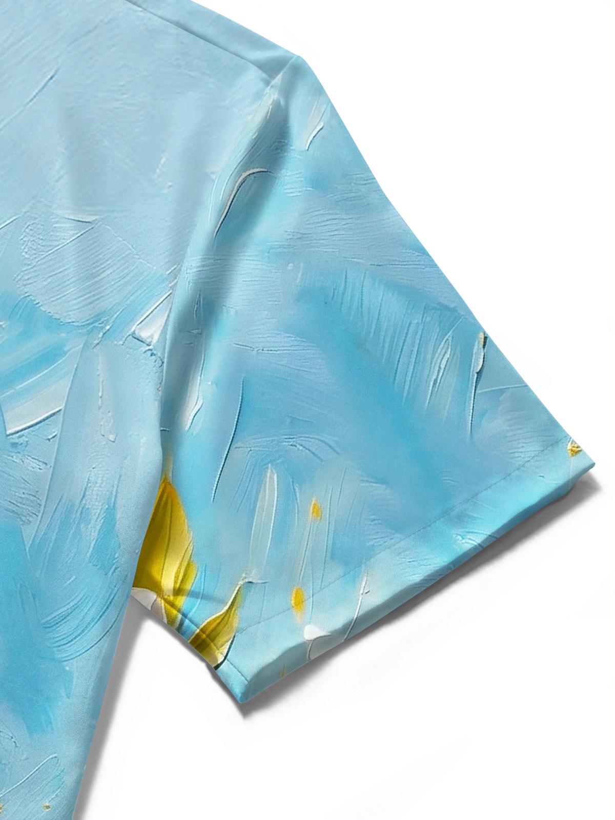men's printed shirt close-up short sleeve