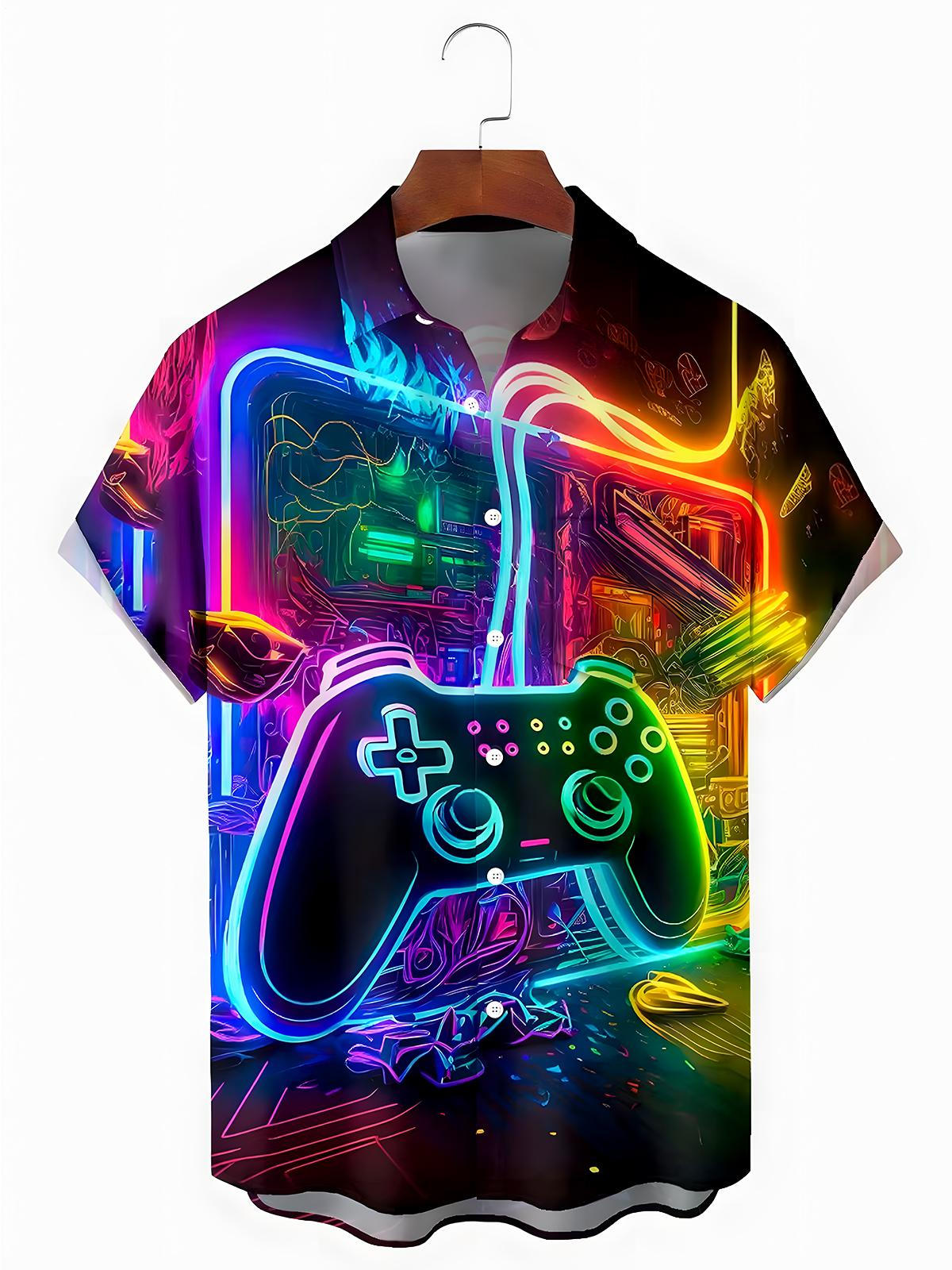 Game Console Men's Pocket Short Sleeve Shirts