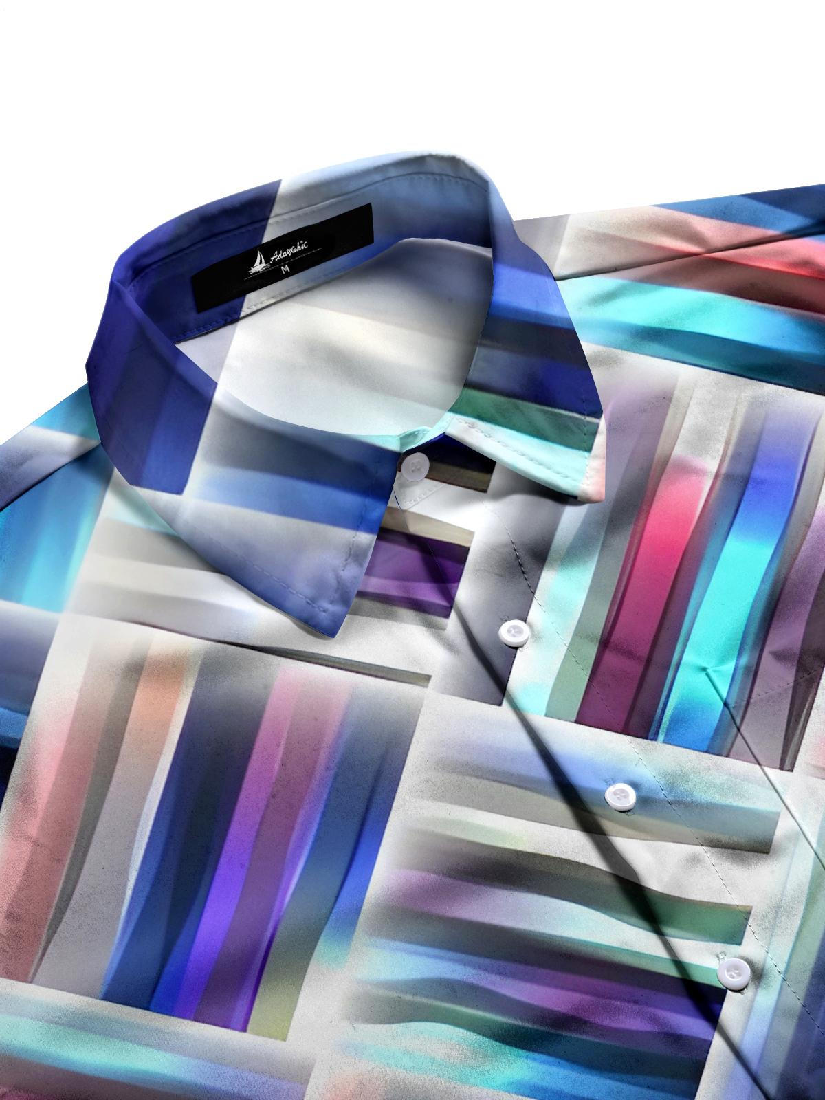 Geometry Tie Dye Men's Pocket Short Sleeve Shirts