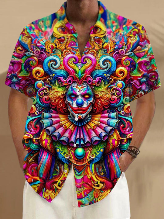 men's patterned sweater shirt front view
