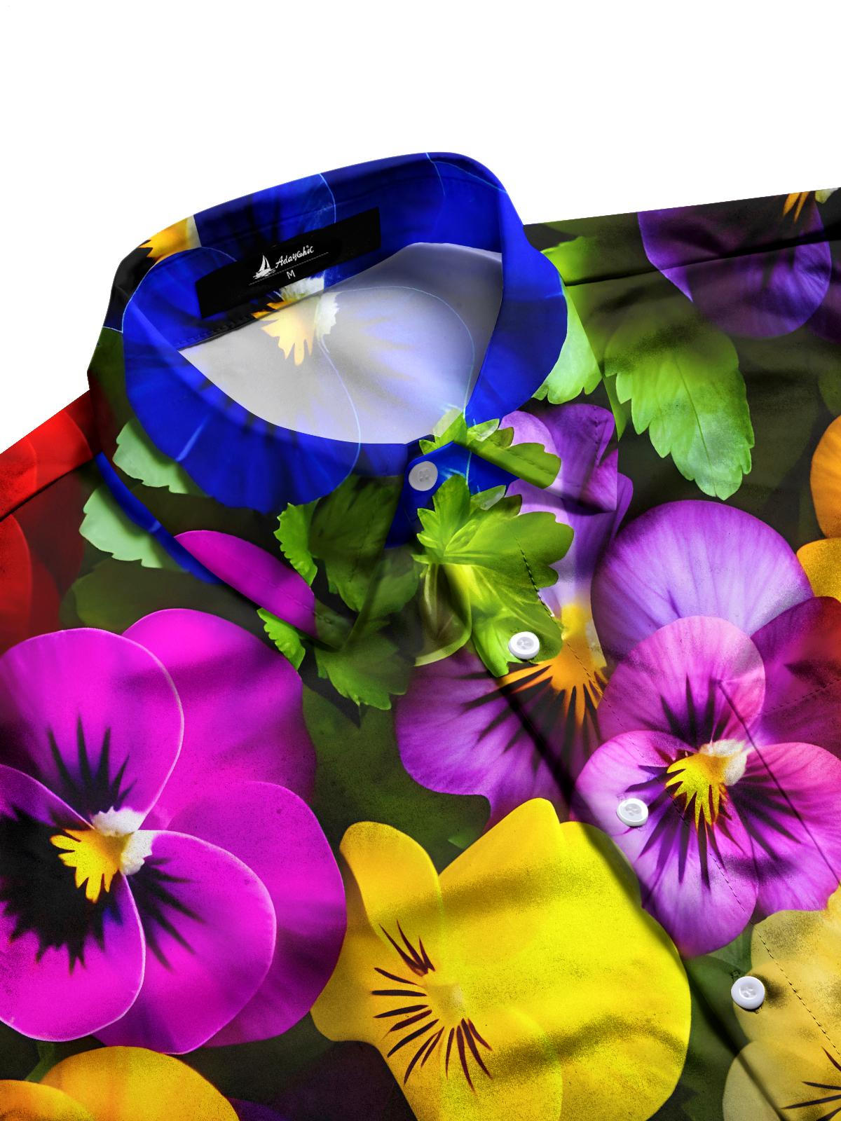 Floral Men's Pocket Short Sleeve Shirts