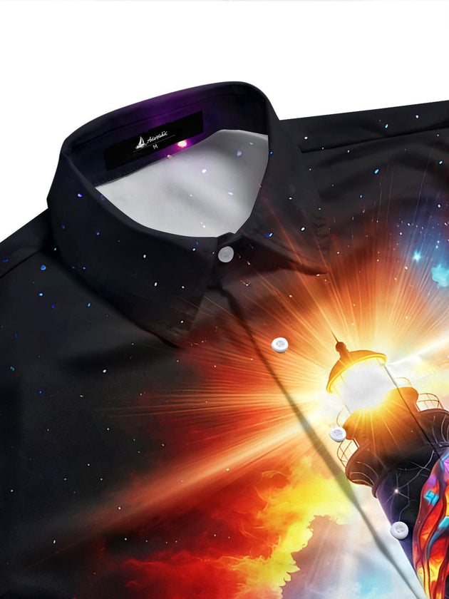 Hawaiian Lighthouse Men's Pocket Short Sleeve Shirts