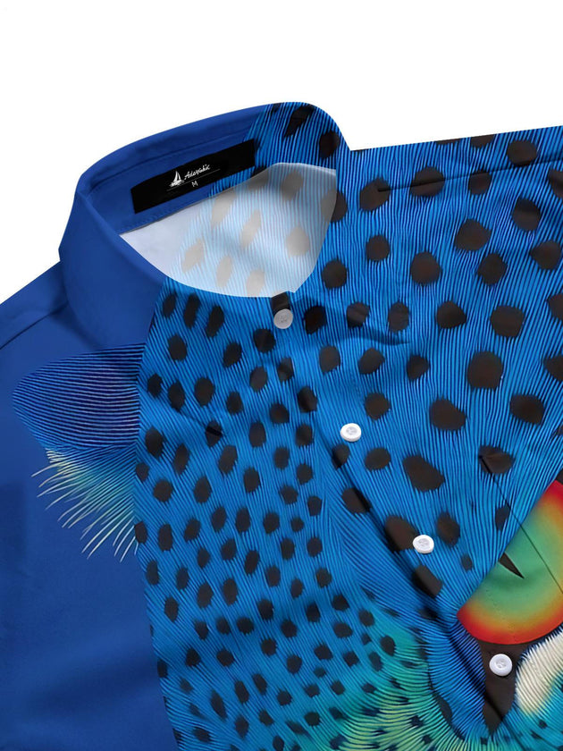 men's cheetah print shirt side view