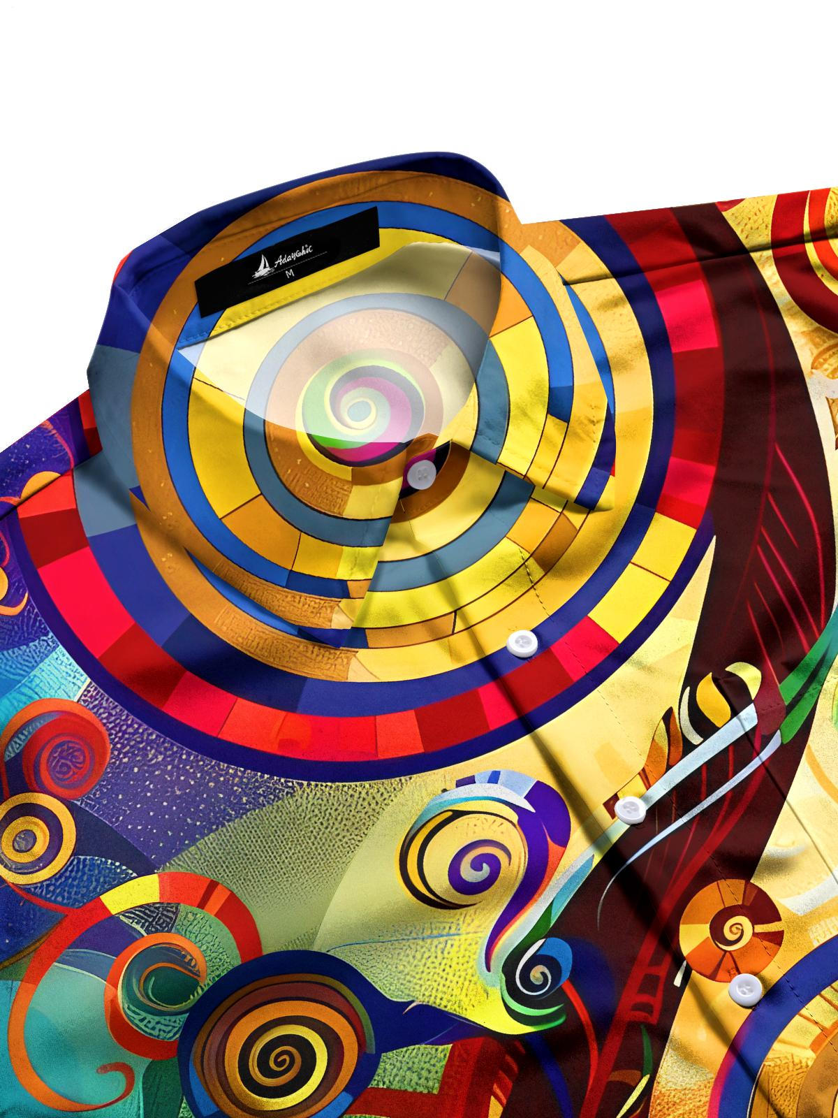 Abstract Men's Pocket Short Sleeve Shirts