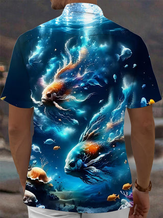 men's nautical print shirt back view