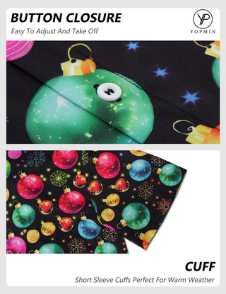Adaychic Christmas Hawaiian Shirts for Men Christmas Ball Funny Fashion Holiday Shirt Loose Fit Casual Clothes for Daily Wear beautifully