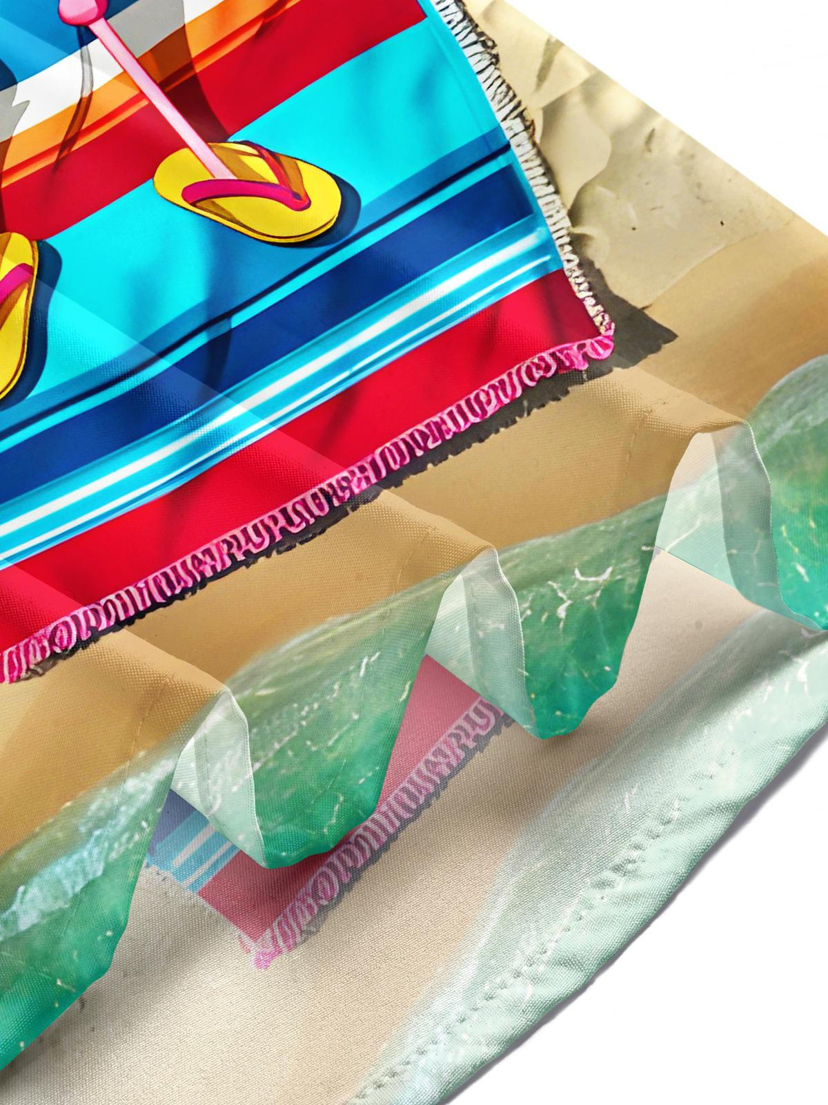 Fun Beach Flamingos Men's Pocket Short Sleeve Shirts