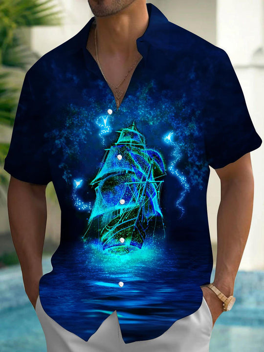 Men's short sleeve pocket shirt front view