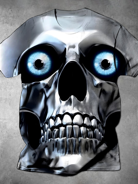 men's skull print graphic t-shirt front view
