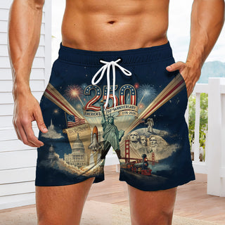 men's American flag print casual pants Independence Day view 10