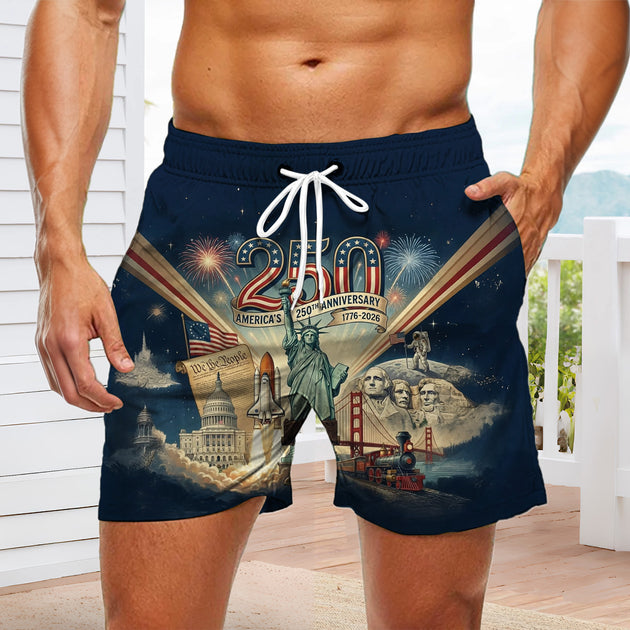 men's American flag print casual pants Independence Day view 10