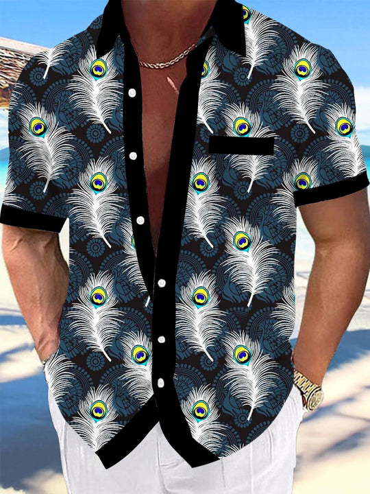 men's patterned sweater shirt front view