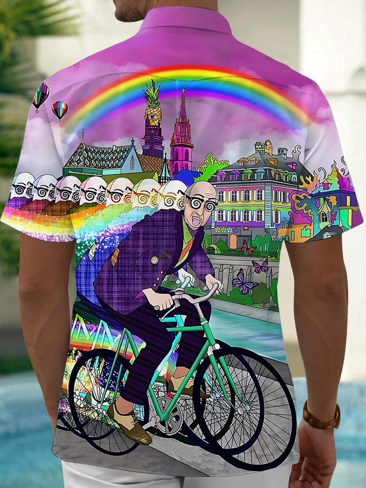 Art Print Men's Pocket Short Sleeve Shirts