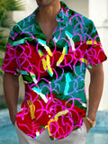 Abstract Men's Pocket Short Sleeve Shirts