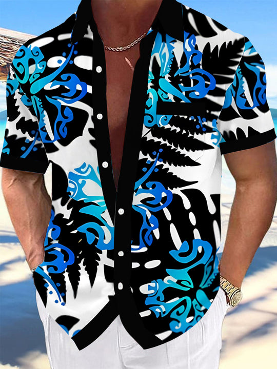 men's Hawaiian shirt front view tropical beach vacation