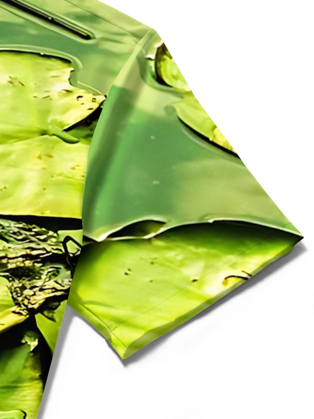 Lotus Leaf Print Men's Pocket Short Sleeve Shirts