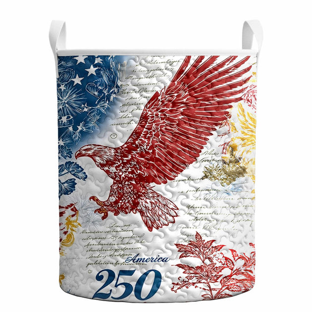 Men's red white blue patriotic quilted shirt lifestyle flat lay for vacation Independence Day