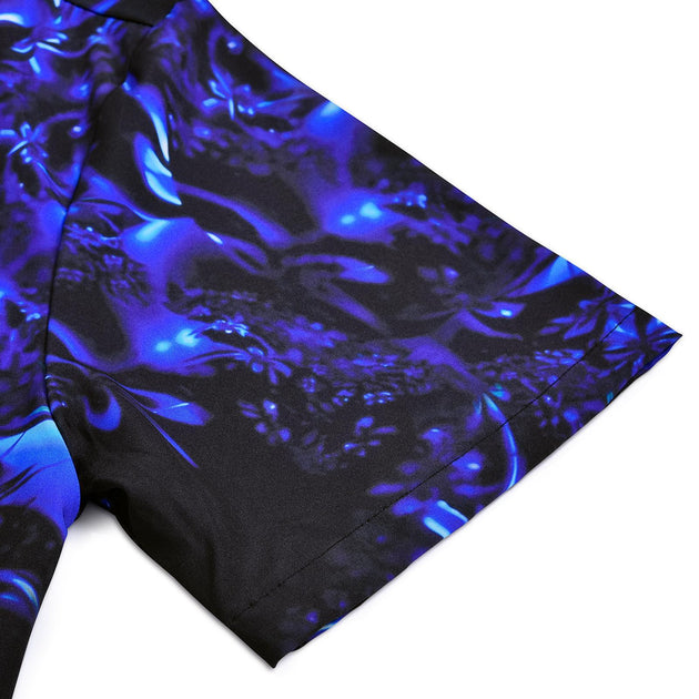 Flower Shirt Men Gradient Floral Trendy Button Down Shirts Short Sleeve Holiday Beach Tops for Travel Beach Vacation honest