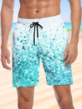 Gradient Print Men's Shorts With Pocket