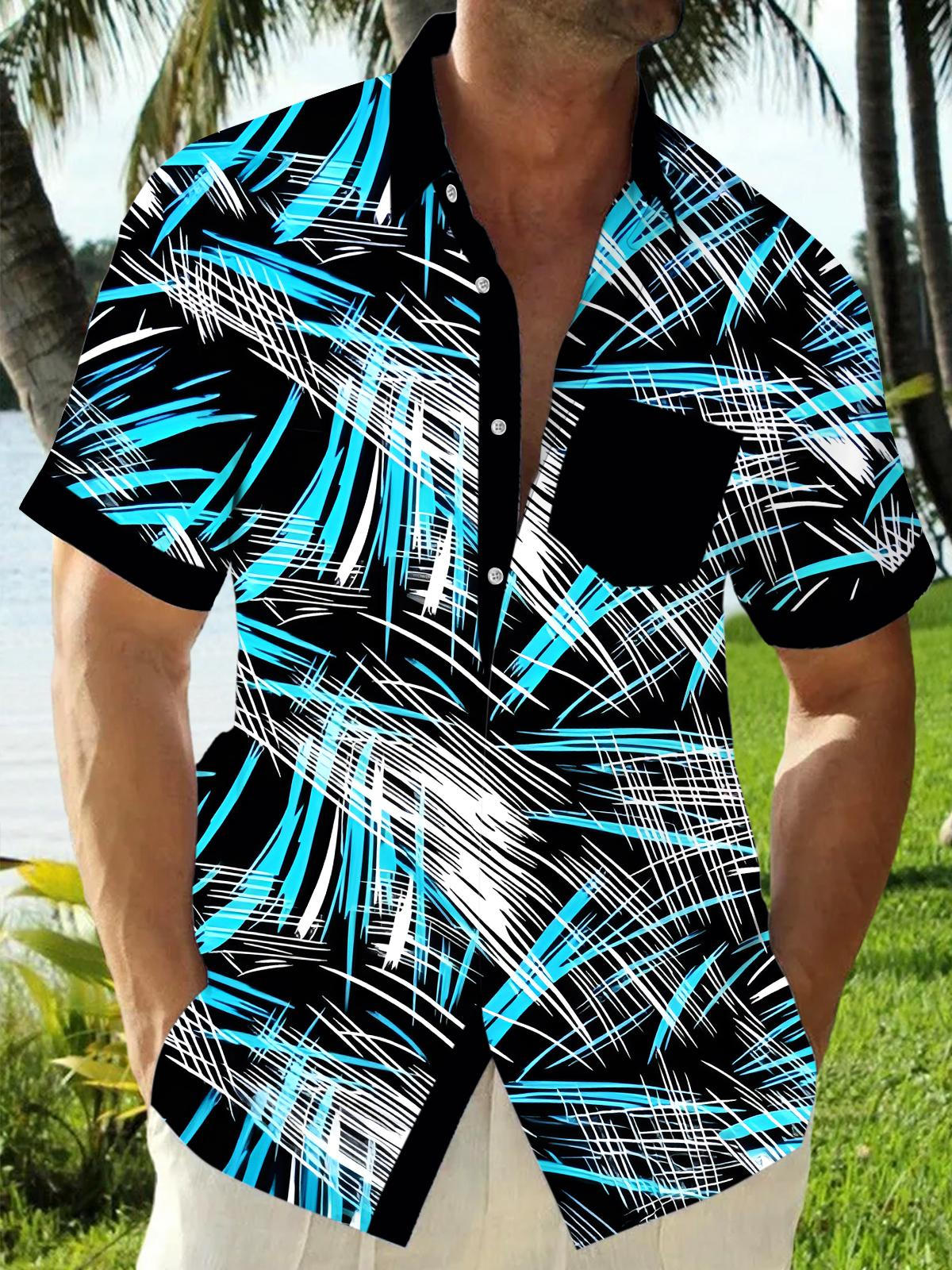 Geometry Men's Pocket Short Sleeve Shirts