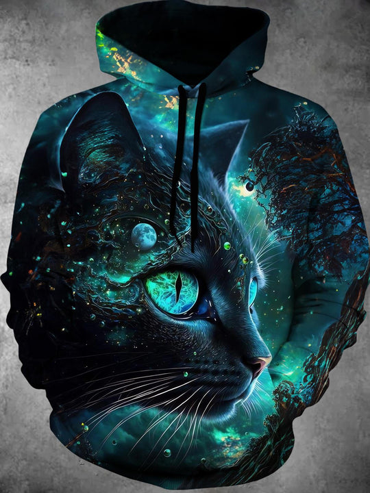 men's cat print shirt front view
