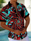 Abstract Men's Pocket Short Sleeve Shirts