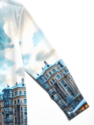 men's Christmas shirt close-up full sleeve