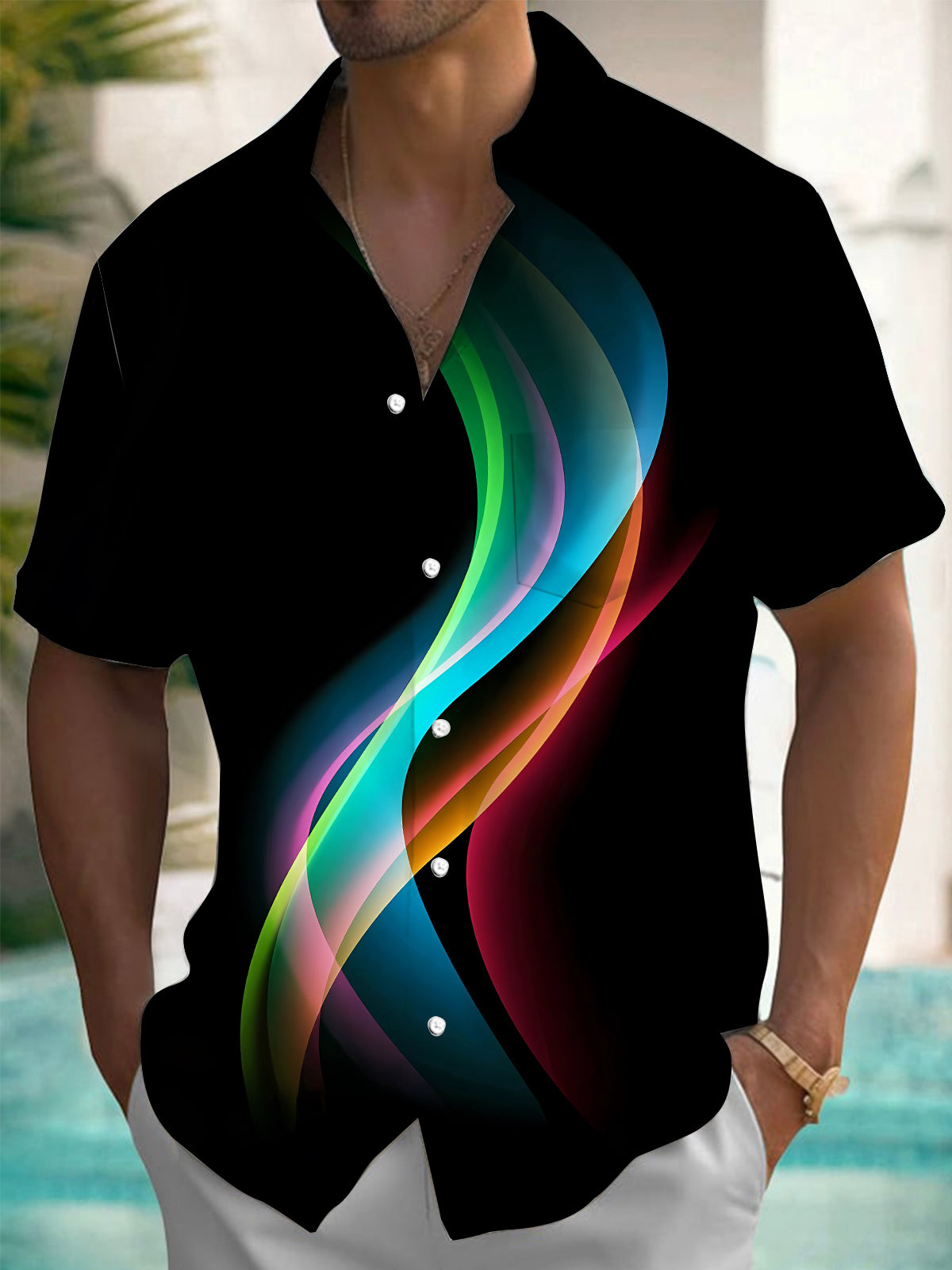 Gradient Men's Pocket Short Sleeve Shirts