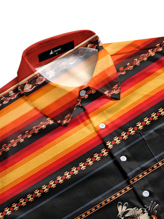 men's classic print shirt side view