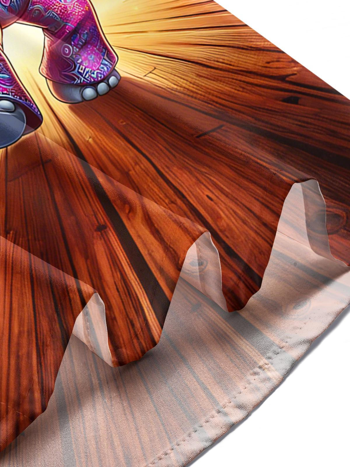 Funny Hippie Elephant Rainbow Print Men's Pocket Short Sleeve Shirts