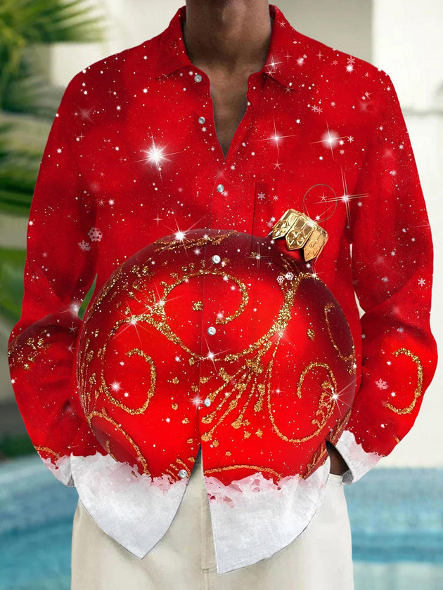 men's Christmas shirt front view holiday party