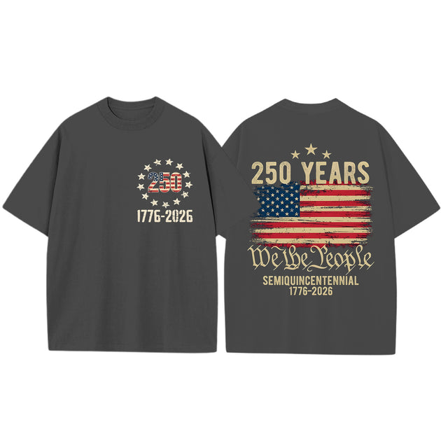 Men casual short sleeve American flag print graphic t-shirt lifestyle back view for Independence Day