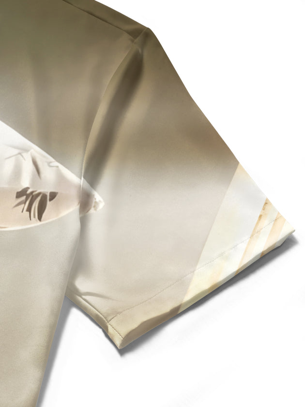 men's printed shirt close-up short sleeve