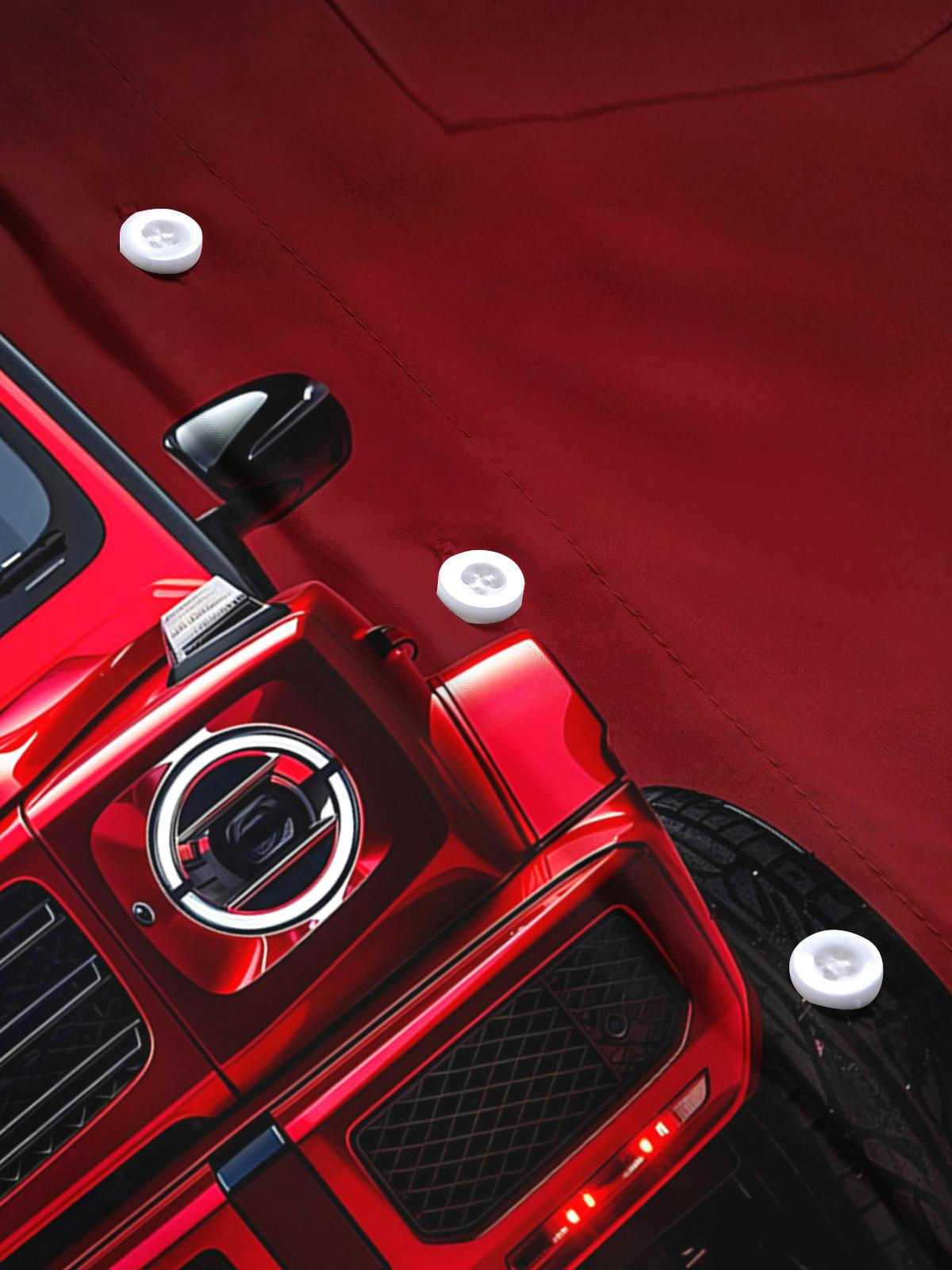 Car Print Men's Pocket Short Sleeve Shirts