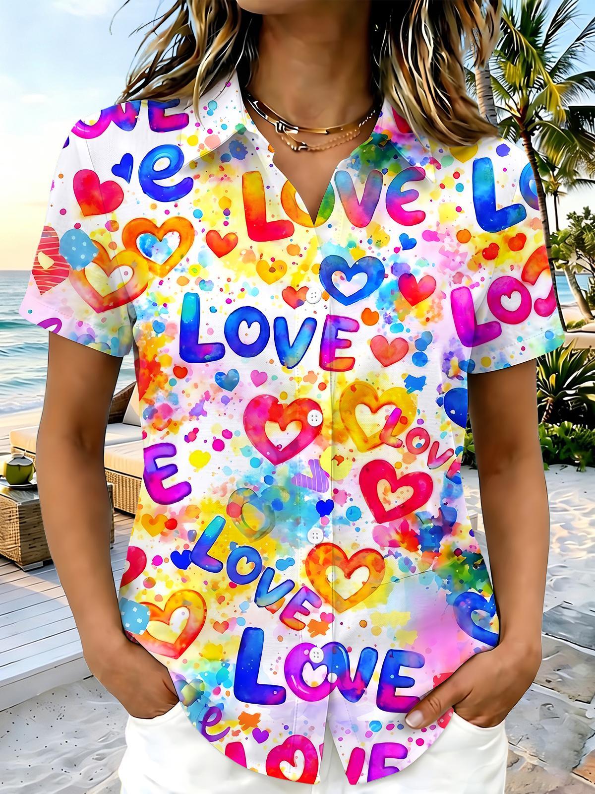 Tie Dye Love Women's Short Sleeve Shirts
