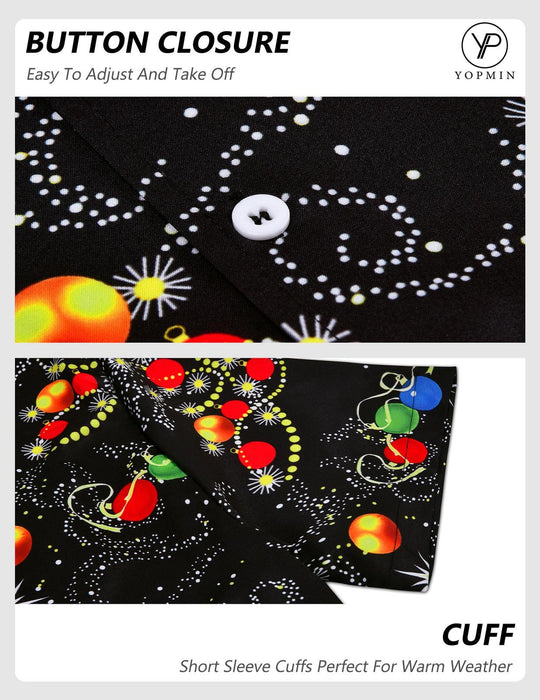Adaychic Christmas Hawaiian Shirts for Men Christmas Tree Short Sleeve Holiday Shirts Trendy Basic Tops for Leisure Vacation chic