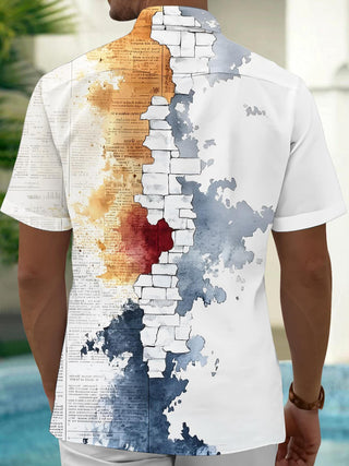 men's vintage print shirt back view