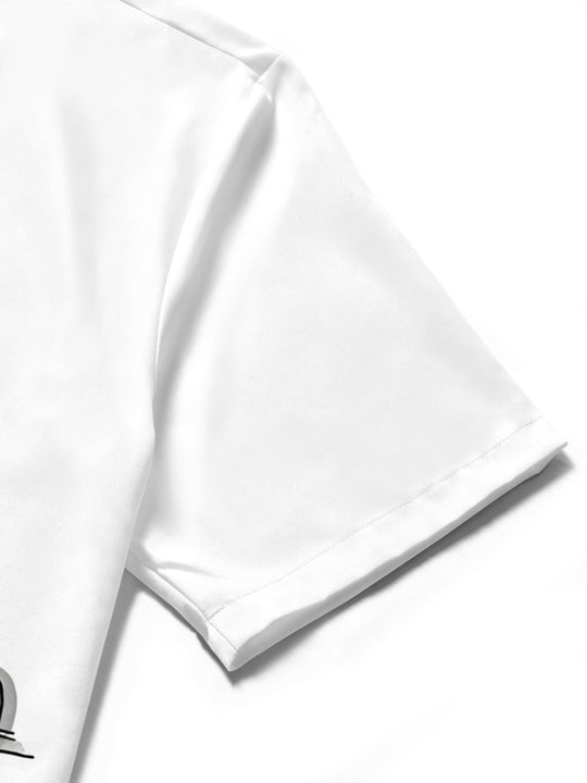 men's printed shirt close-up short sleeve