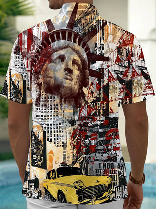 men's artistic design shirt back view
