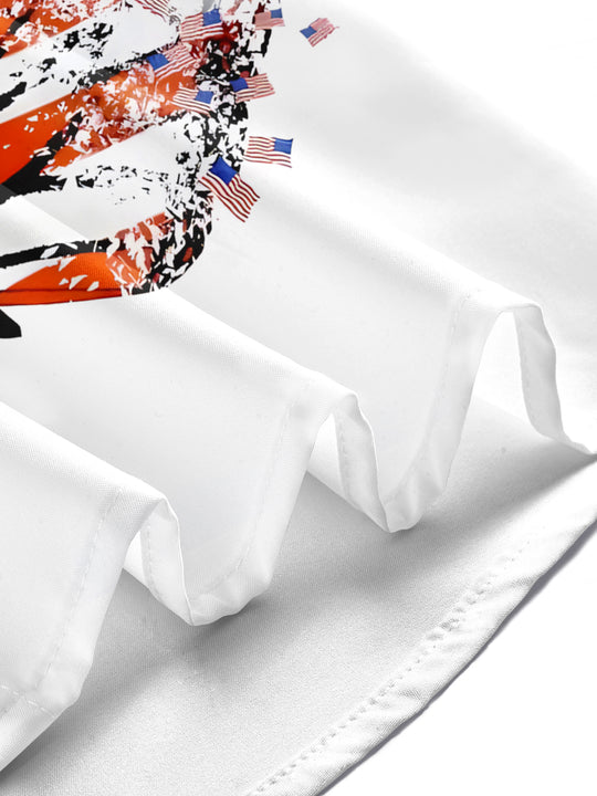 Men's American flag butterfly print short sleeve shirt lifestyle photo for Independence Day