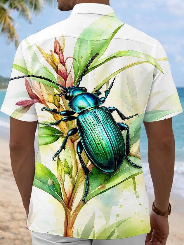 men's painted print shirt back view