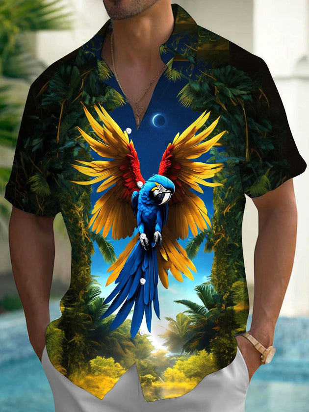 men's Hawaiian shirt front view tropical beach vacation