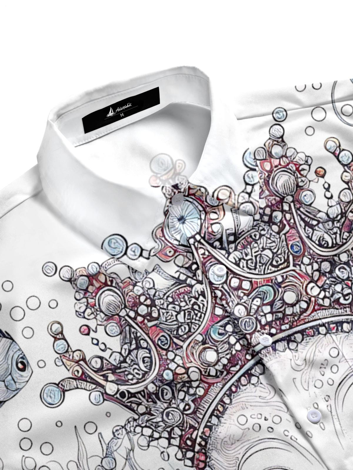 Octopus Marine Art Print Men's Pocket Short Sleeve Shirts