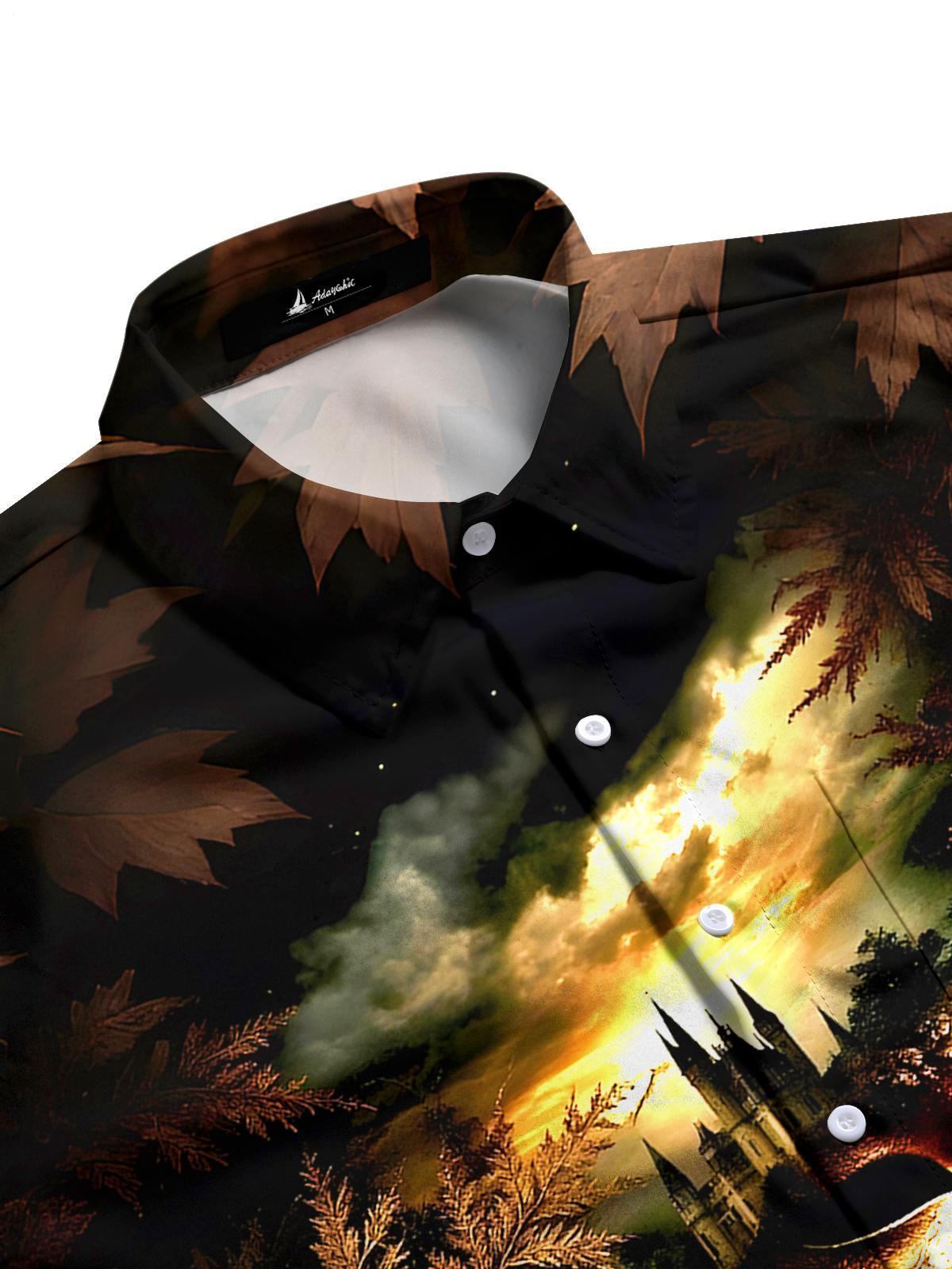 Retro Face Men's Pocket Short Sleeve Shirts