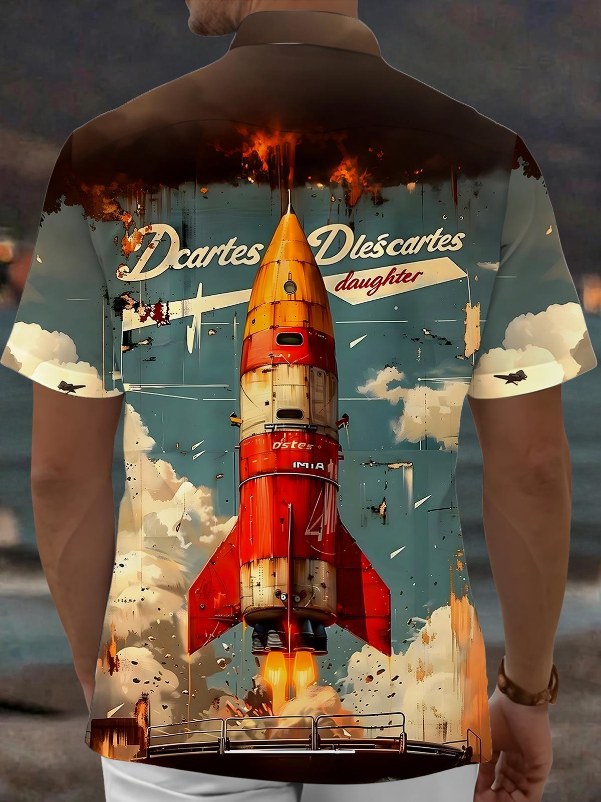 Vintage Rocket Men's Pocket Short Sleeve Shirts