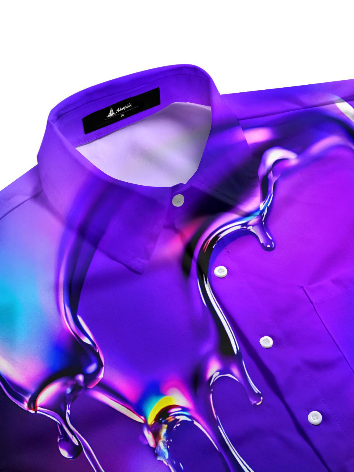 Water Drop Men's Pocket Short Sleeve Shirts